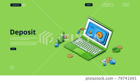Vector banner of deposit, money safe box 79741891