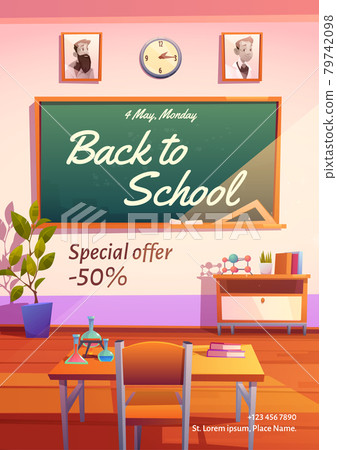 Back to school vector cartoon poster Back to school vector cartoon poster 79742098