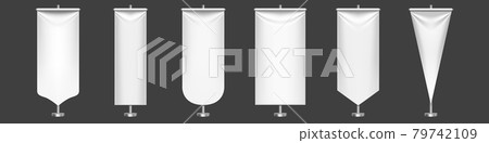 White pennant flags on metal stand White pennant flags on metal stand 79742109