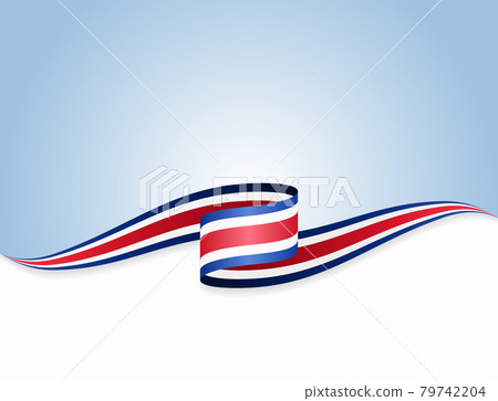 Costa Rican flag wavy abstract background. Vector illustration. Costa Rican flag wavy abstract background. Vector illustration. 79742204