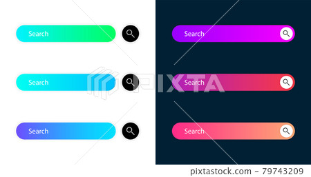 Search bar vector element with diferent design, set of ten search boxes ui template on white and gray blue background. Vector Search bar vector element with diferent design, set of ten search boxes ui template on white and gray blue background. Vector 79743209
