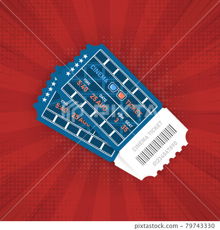 Two cinema vector tickets isolated on red pop... - Stock Illustration ...