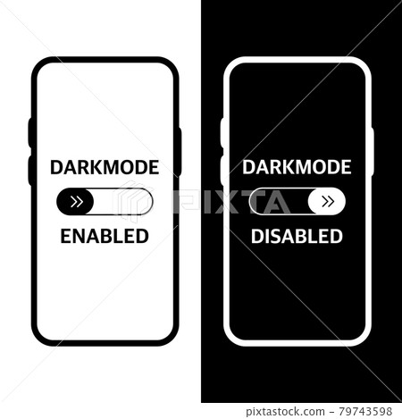 Dark mode enabled and disabled switch white...-插圖素材 [79743598] - PIXTA圖庫