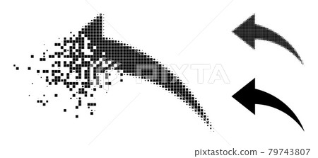 Disintegrating and Halftone Pixel Undo Glyph 79743807
