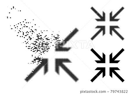 Moving and Halftone Pixelated Collide Arrows Icon Moving and Halftone Pixelated Collide Arrows Icon 79743822