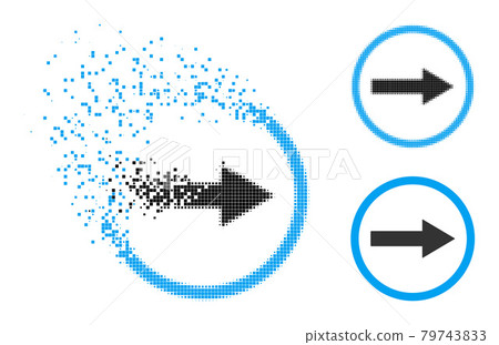 Disappearing and Halftone Dot Right Rounded Arrow Glyph Disappearing and Halftone Dot Right Rounded Arrow Glyph 79743833