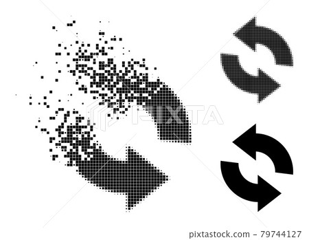 Erosion and Halftone Pixelated Refresh Glyph Erosion and Halftone Pixelated Refresh Glyph 79744127