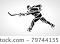 Hockey player abstract silhouette vector illustration eps8 79744135