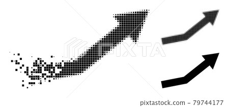 Fractured and Halftone Pixel Growth Trend Glyph Fractured and Halftone Pixel Growth Trend Glyph 79744177