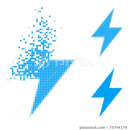 Erosion and Halftone Pixel Electric Strike Icon Erosion and Halftone Pixel Electric Strike Icon 79744179