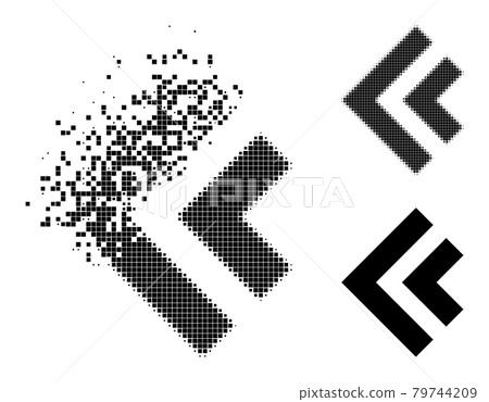 Erosion and Halftone Pixelated Shift Left Icon Erosion and Halftone Pixelated Shift Left Icon 79744209
