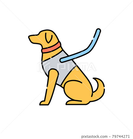 Transportation of a disabled color line icon. Disability. Isolated vector element. 79744271
