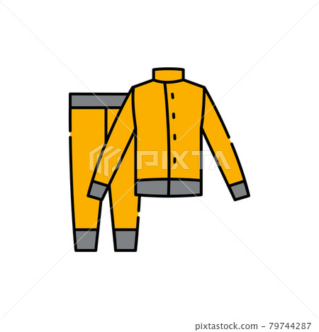 Protective suit color line icon. Disability. Isolated vector element. Protective suit color line icon. Disability. Isolated vector element. 79744287