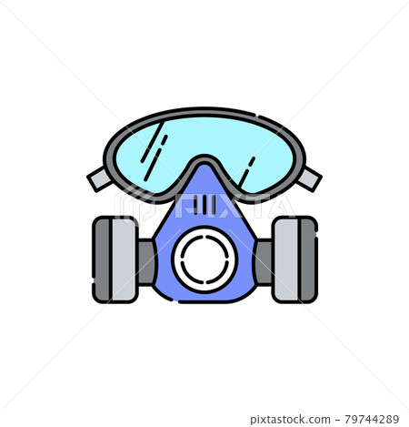 Protective mask color line icon. Disability. Isolated vector element. Protective mask color line icon. Disability. Isolated vector element. 79744289