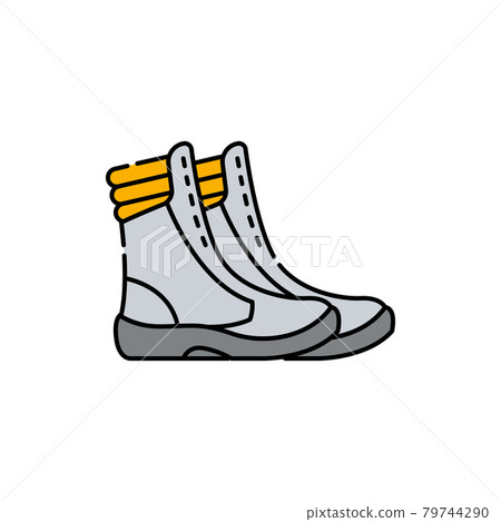 Protective boots color line icon. Disability. Isolated vector element. Protective boots color line icon. Disability. Isolated vector element. 79744290