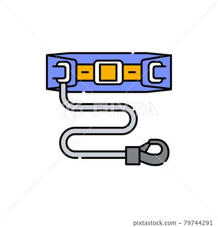 Mountaineering harness color line icon. Disability. Isolated vector element. Mountaineering harness color line icon. Disability. Isolated vector element. 79744291