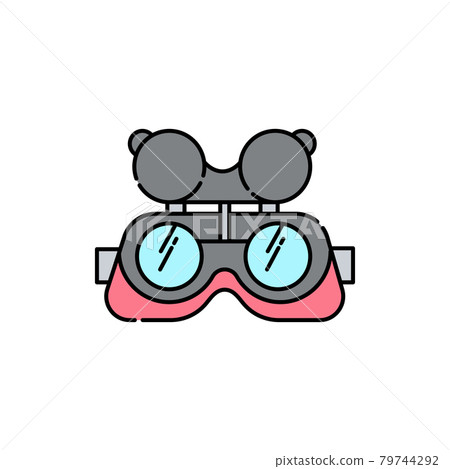 Welding glasses color line icon. Disability. Isolated vector element. Welding glasses color line icon. Disability. Isolated vector element. 79744292