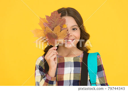 Small schoolgirl concept. Little kid. Great back to school Small schoolgirl concept. Little kid. Great back to school 79744343