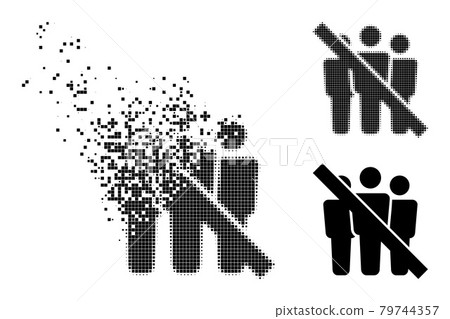 Dissipated and Halftone Pixel No People Glyph Dissipated and Halftone Pixel No People Glyph 79744357