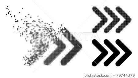 Moving and Halftone Dot Triple Arrowhead Right Icon Moving and Halftone Dot Triple Arrowhead Right Icon 79744379
