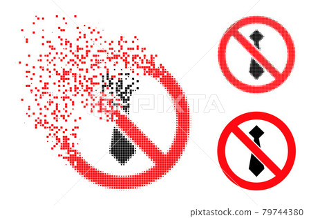 Disappearing and Halftone Dotted Stop Man Tie Glyph 79744380