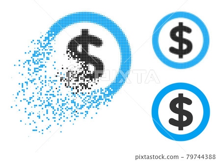 Dissipated and Halftone Dotted Finance Glyph 79744388