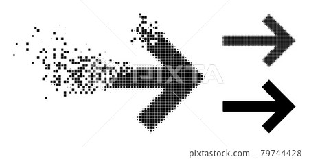 Decomposed and Halftone Dot Right Arrow Glyph Decomposed and Halftone Dot Right Arrow Glyph 79744428
