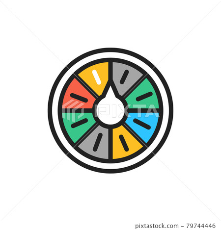 Fortune wheel line icon. Isolated vector element. 79744446