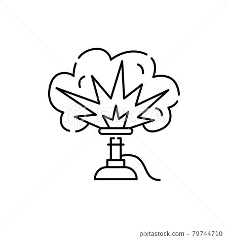 Pyrotechnics olor line icon. Pictogram for web page, mobile app, promo. Pyrotechnics olor line icon. Pictogram for web page, mobile app, promo. 79744710