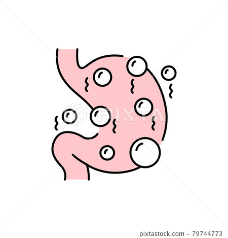 Flatulence olor line icon. Pictogram for web... - Stock Illustration ...