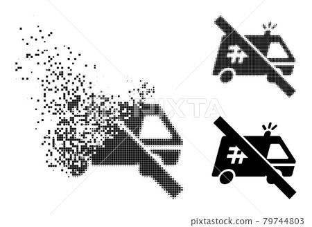 Disappearing and Halftone Dot Forbidden Jail Car Glyph 79744803