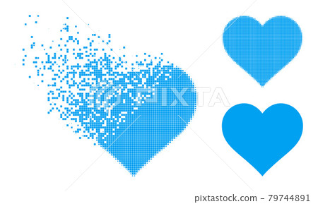 Dust and Halftone Pixel Love Heart Glyph Dust and Halftone Pixel Love Heart Glyph 79744891