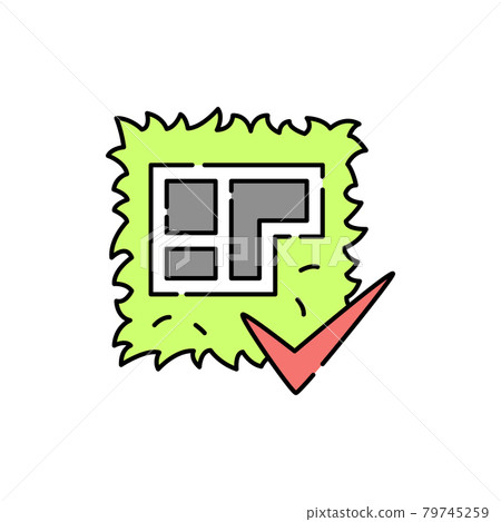 Land plot color line icon. Pictogram for web page, mobile app Land plot color line icon. Pictogram for web page, mobile app 79745259