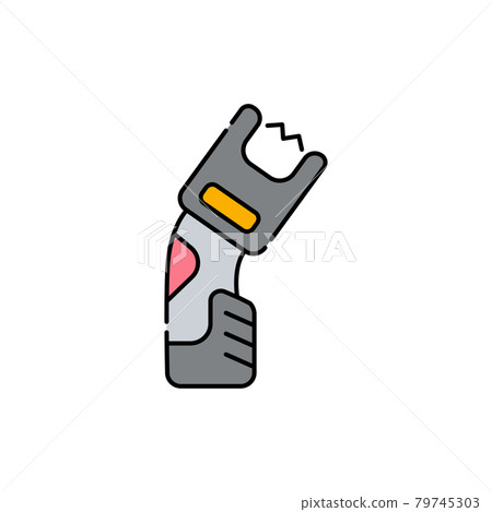Stun gun olor line icon. Pictogram for web page, mobile app, promo. Stun gun olor line icon. Pictogram for web page, mobile app, promo. 79745303