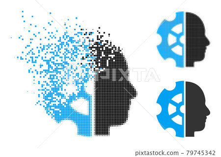 Dust and Halftone Pixel Intellect Glyph Dust and Halftone Pixel Intellect Glyph 79745342