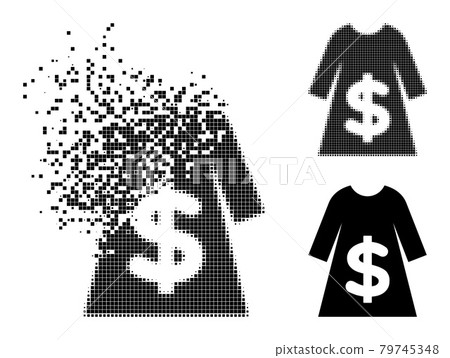 Disappearing and Halftone Dotted Dress Sale Icon Disappearing and Halftone Dotted Dress Sale Icon 79745348