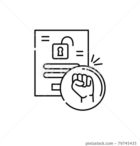 Brute force olor line icon. Pictogram for web page, mobile app, promo. 79745435