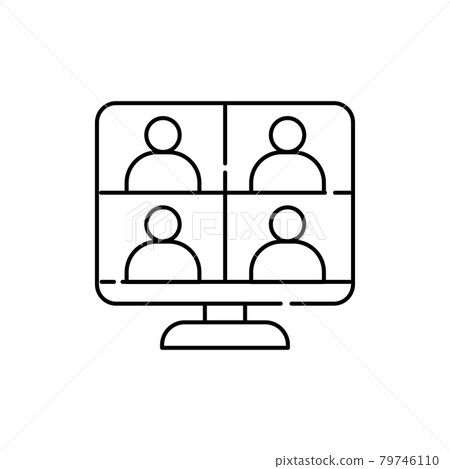 Online meeting color line icon. Pictogram for web page, mobile app 79746110