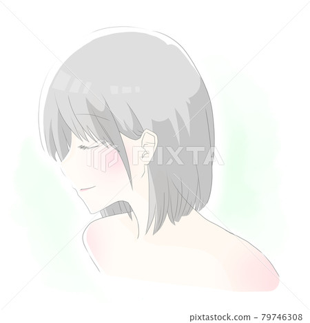 Female profile anime style bob hair Female profile anime style bob hair 79746308