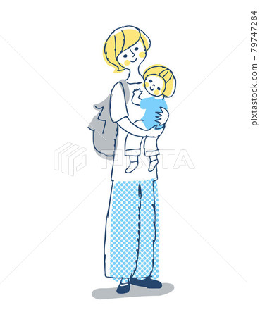 Young mom holding a baby Young mom holding a baby 79747284