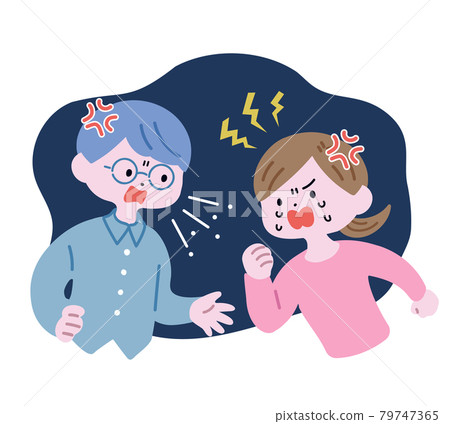 Young couple fighting violently with background - Stock Illustration ...