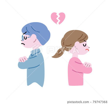 Young couple fighting and keeping distance from each other 79747368