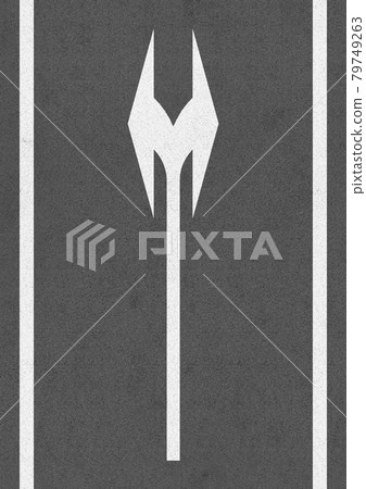 帶有左右箭頭 no.01 的道路標記插圖 79749263