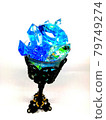 Blue glass and crystals 79749274