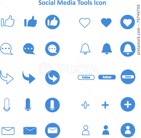 Social media, SNS, icons, buttons Social media, SNS, icons, buttons 79749708
