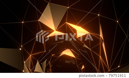 Dotted line Digital Plexus tunnel Gold easing 2 seconds interval [There is another Ver] 79751911