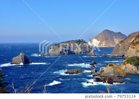 Minamiizu coast, which is rough due to strong winds 79753114
