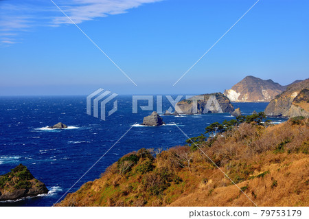Minamiizu coast, which is rough due to strong winds 79753179