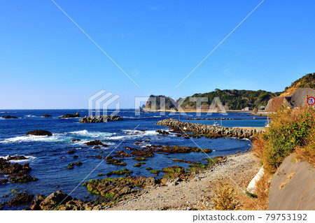 Minamiizu coast, which is rough due to strong winds 79753192