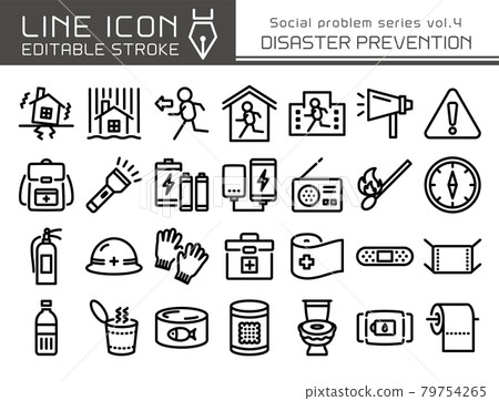 Line icon social problem series vol.4 disaster prevention 79754265